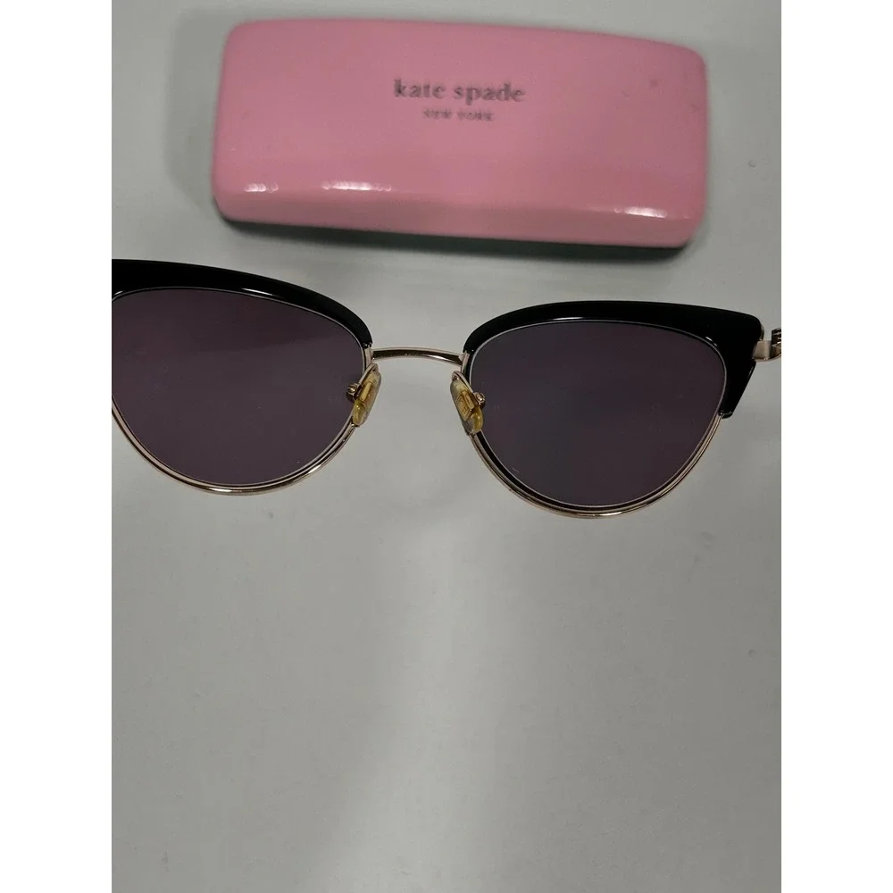 Kate Spade Jahnam/S hello sunshine Black Gold Cat Eye Sunglasses 8079O 52 w Case